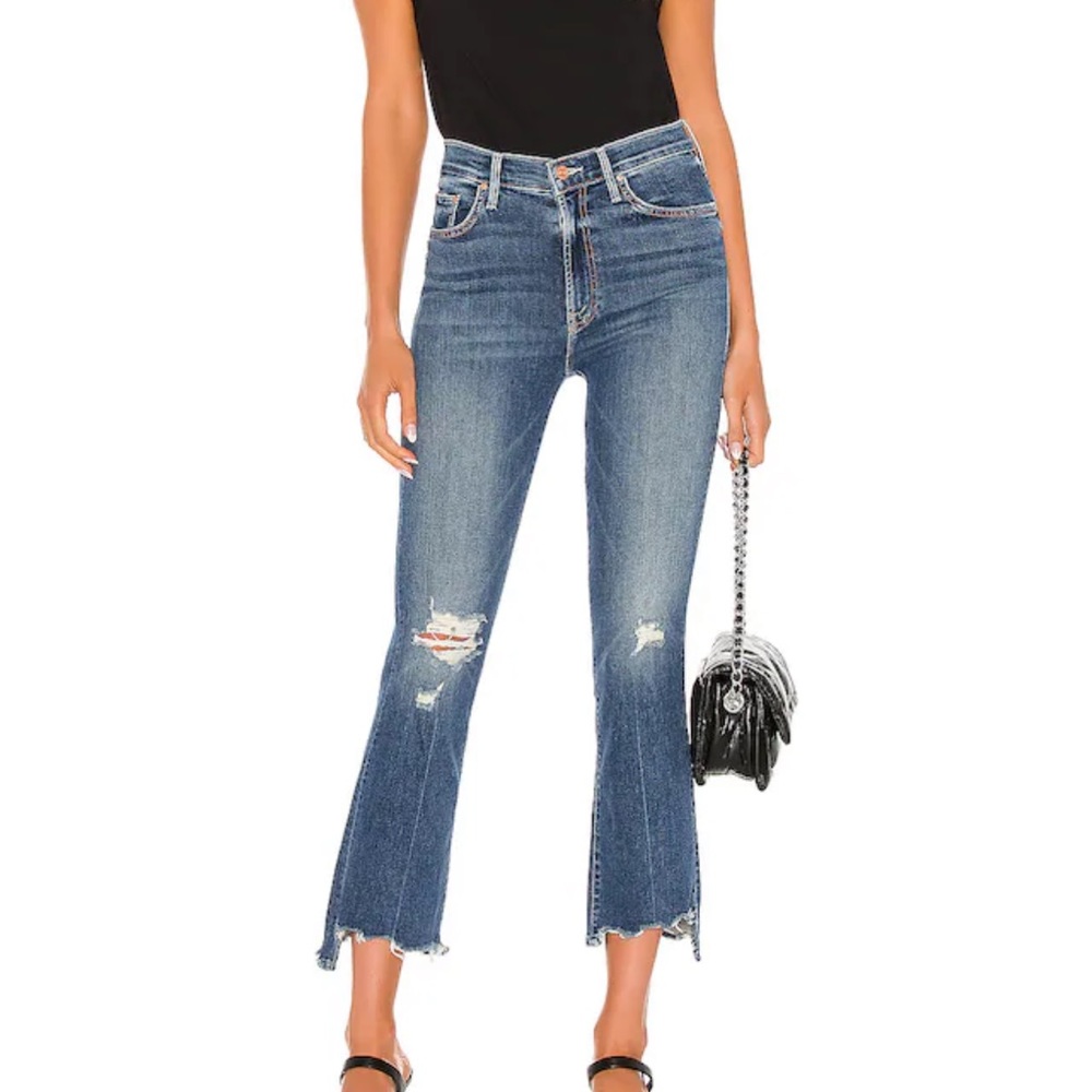 Mother denim. Insider cropped step frey jean